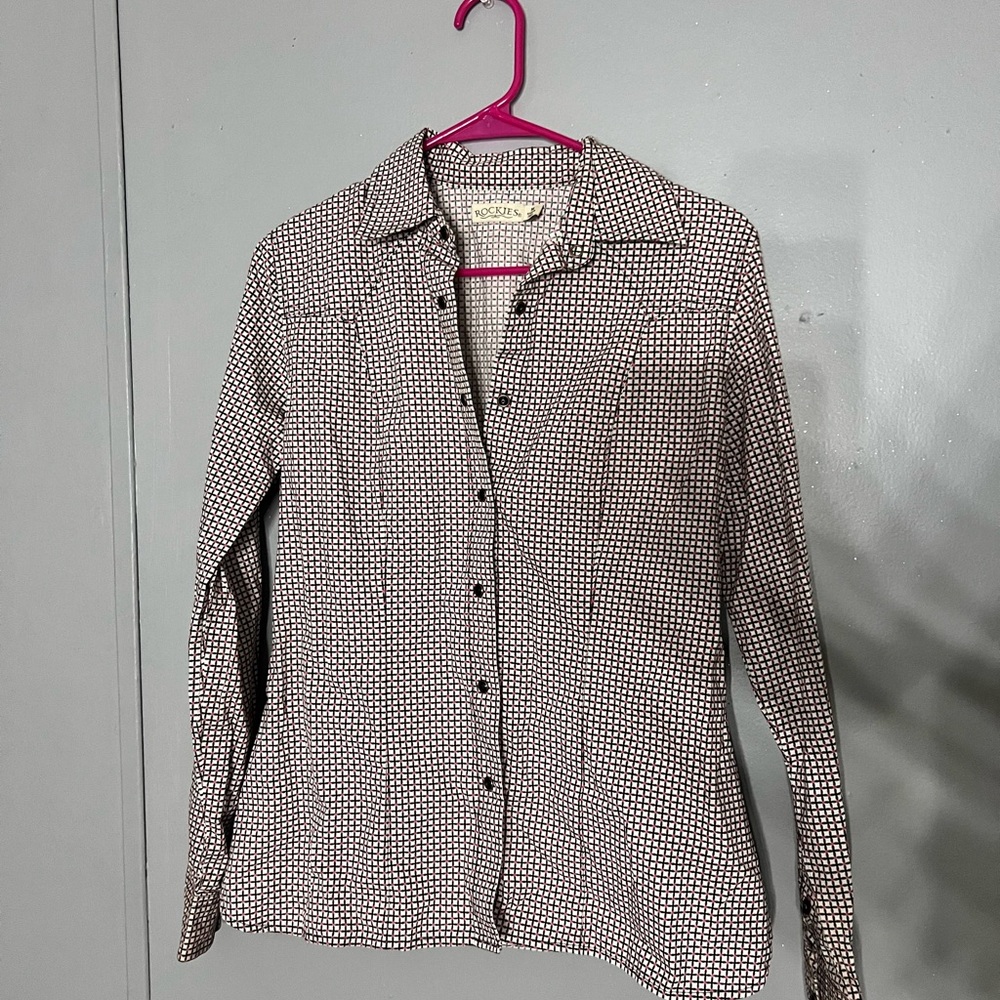 Rockies Pink and Black Checkered Shirt
